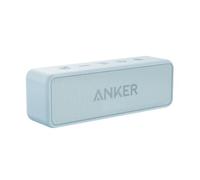 Anker Soundcore 2 Portable Bluetooth Speaker with 12W Stereo Sound, BassUp, IPX7 Waterproof, 24-Hour Playtime, Wireless Stereo Pairing, Speaker for Home, Outdoors, Travel (White+Blue)