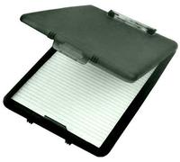 Anker Stationery 2 x A4 Plastic Compact Clipboard Paper Storage Box File Black