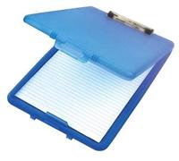 Anker Stationery 2 x A4 Plastic Compact Clipboard Paper Storage Box File Blue
