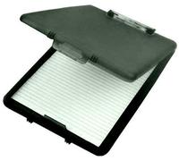 Anker Stationery 3 x A4 Plastic Compact Clipboard Paper Storage Box File Black