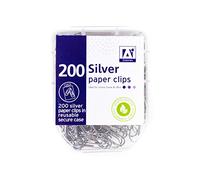 Anker Stationery Paper Clips, Silver, Pack of 200