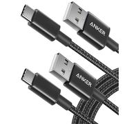 Anker USB C Charger Cable, 331 Type C Charger Cable Fast Charging USB C to USB 2.0 Double Braided Nylon Cable for Samsung Galaxy S21, S22, HTC 10, Sony XZ, LG V20 G5 G6, Xiaomi 5 (6 ft / 2 m, 2 Pack)