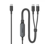 Anker USB C Cable, 4 ft 2-in-1 Type C Cable, 140W Max Fast Charging for iPhone 16/16 Pro/16 Pro Max/16 Plus/15 Series, Galaxy S24, MacBook Air/Pro, Lenovo, iPad, and More (USB 2.0, Braided, Black)