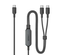 Anker USB C Cable, 6 ft 2-in-1 Type C Cable, 140W Max Fast Charging for iPhone 17/16/15, iPad Pro, Samsung Galaxy, MacBook Pro,and More (USB 2.0, Braided, Black)