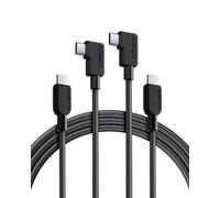 Anker USB C Cable Right Angle, 240W 2-Pack 6 ft USB C to USB C Cable, 90 Degree Type C Braided Charging Cord, for MacBook Pro, iPhone 17/16/15, iPad Pro, Samsung Galaxy,and More
