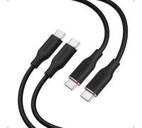 Anker USB C Cable, Type C Fast Charging Flow Cord for iPhone 1716/15 Series, MacBook Pro 2020, and More (USB 2.0,240W, 2 Pack, Black, 3FT)