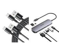 Anker USB C Charger Cable, 2-Pack 10 ft (3 m) USB to USB C Cable, USB A to USB C Braided Phone Charger Cable & USB C Hub (7-in-1,3xUSBA & C 3.0 Data Ports,4K@60Hz USB C to HDMI Splitter)