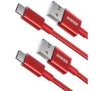 Anker USB C Charger Cable, 2-Pack 3 ft (0.9 m) USB to USB C Cable | USB A to USB C Braided Phone Charger Cable for iPhone 17/16/15 Pro, iPad Pro, Samsung Galaxy, MacBook Pro,and More (Red)