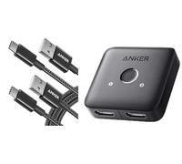 Anker USB C Charger Cable, 2-Pack 6 ft (1.8 m) USB to USB C Cable, USB A to USB C Braided Phone Charger Cable & HDMI Switch, 4K@60Hz HDMI Switcher, 2 in 1 Out with Smooth Finish