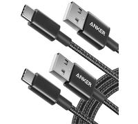 Anker USB C Charger Cable, 331 Type C Charger Cable Fast Charging USB C to USB 2.0 Double Braided Nylon Cable for Samsung Galaxy S21, S22, HTC 10, Sony XZ, LG V20 G5 G6, Xiaomi 5 (6 ft / 2 m, 2 Pack)