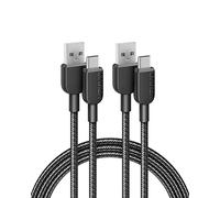 Anker USB C Charger Cable [2 pack, 6ft], 310 Nylon USB A to USB C Cable Fast Charging for iPhone 17/16/15, iPad Pro, Samsung Galaxy, and More (USB 2.0, Black)