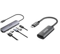 Anker USB C Hub, 5-in-1 USB Hub for Laptops, 4K HDMI Multiport Adapter with 90W Max Power Delivery& USB C to HDMI Adapter (4K@60Hz), 310 USB-C Adapter (4K HDMI)