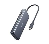 Anker USB C Hub, PowerExpand+ 7-in-1 USB C Adapter, with 4K HDMI, 60W Power Delivery, 1Gbps Ethernet, 2 USB 3.0 Ports and SD/microSD Card Readers, for MacBook Pro 2019/2018/2017/2016, Chromebook, XPS