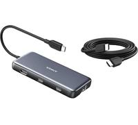 Anker USB C Hub with Ethernet, 8-in-1 Multiport Ethernet Adapter with 4K 60Hz HDMI Port &8K@60Hz HDMI Cable, 10 ft/3m Ultra HD 4K@120Hz HDMI to HDMI Cord