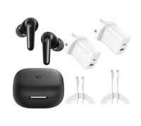 Anker USB C Plug 20W Dual Port Fast Charger with 2-Pack 5 ft Cables + Soundcore P31i Real-Time Adaptive Noise Cancelling Hi-Res Bluetooth Earbuds 50H Playtime