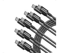 Anker USB C to USB C Cable, Type-C 60W Fast Charging Cable (6FT/1.8m, 5Pack) for iPhone 17/16/15, iPad Pro, Samsung Galaxy, and More (Black)