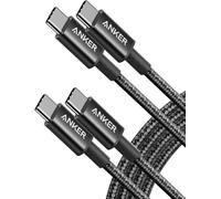 Anker USB C to USB C Charger Cable, 60W (3A) New Nylon (6 ft/1.8m, 2-Pack)