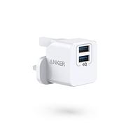 Anker USB Plug, PowerPort Mini Dual Port USB Charger, Super Compact Wall Charger, 2.4A Output for iPhone 16/16 Pro/16 Plus /16 Pro Max, 15/14/13/12 Series, iPad, Samsung, Huawei, Xiaomi and More