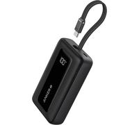 Anker Zolo Power Bank, 20,000mAh 30W High-Speed Portable Charger with Built-In USB-C Cable, 1 USB-C, 1 USB-A, Battery Pack For iPhone 16/16 Plus/16 Pro/16 Pro Max/15 Series, Galaxy, and More