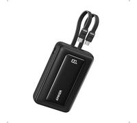 Anker Zolo Power Bank (20K, 45W, Built-In Dual USB-C Cables) Black