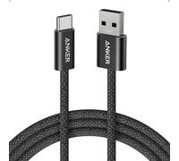 Anker Zolo USB-A to USB-C Charger Cable, 1.8 m Durable Braided Type-C Fast Charging Cable with Slim Connector, Seamless CarPlay, For iPhone 17/16/15, iPad Pro, Samsung Galaxy, More(Black)
