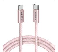 Anker Zolo USB C to USB C Cable, Braided and Dirt-Free Type-C Fast Charging Cable, Slim Connector, for iPhone 16 Series, MacBook (240W) (Pink, 6FT)