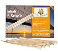 ANKERFEUER 5 x 12cm 100% Cotton Wick Red Thread 12.5mm Wide Fits Feuerhand Storm Lantern 276 and Other Petrol Lanterns, Cuttable Safe, Quiet Flame