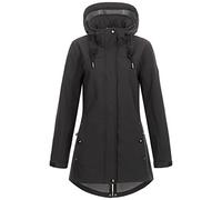 Ankerglut Women's Softshell Coat, Short Coat with Hood, Lined Transition Jacket, black, 54