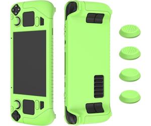 Ankersaila Case Compatible with Steam Deck,Thickened Soft Silicone Shockproof and Anti-Scratch Protective Cover with with 4 Rocker Caps (Luminous)
