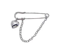 Ankexin Brooches for Women Chic Brooch Heart Shaped Fringe Safety Pin Trend Knife Blade Pin Fashion Sneaker Shoes Coat Jeans Accessories Size Reference Picture Metal