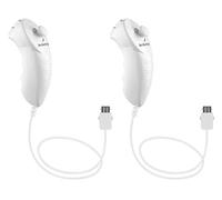 Ankey 2Packs Nunchuck Controller Remote Replacement for Nintendo Nunchuk Wii Wii U Console White