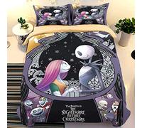 Ankeyoo Nightmare Christmas Duvet Cover 3 Pcs Set with 2 Pillowcases Cartoon Skull Bedding Set with Zipper Closure Luxury Soft Microfiber Bedding (Full)