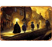 Ankh-Morpork Night Watch Patrol Cities and Architecture People Classic Man Cave Wall Art Decor 8x12 inch Metal Tin Sign Plaque Poster