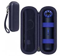 ANKHOH Carring Case for Dyson HushJet Mini Fan, PU Travel Bag, Blue | Fan Case with Mesh Accessory Pocket and Handle for Organized Home and Travel Storage, Case Only