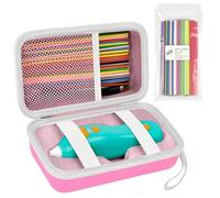 ANKHOH Case Compatible with 3Doodler Start+ Essentials for 3D Set, Storage Organizer Holder for Printing Filament Refill and USB Charger (Box Only) (Pink+72Pcs Pen Refills Packs)