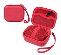 ANKHOH Case for JBL Go 4 / Go 3/3 Eco Bluetooth Speaker, Hard EVA Shell with Mesh Storage Pocket & Carrying Strap - Durable Design for Outdoor, Camping, Travel- Case Only (Red)