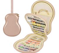 ANKHOH Guitar Pick Case for Fender/for Acoustic 63+ Slots (Light Gold) | for D'Addario,Hard EVA Shell, Clear Sleeves, Double-Layer Storage for Gigs, Lessons, Home Organization and Travel