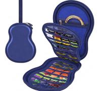 ANKHOH Guitar Pick Case for Fender/for Acoustic/for ChromaCast 63+ Slots | for D'Addario,Hard EVA Shell, Clear Sleeves, Double-Layer Storage for Gigs, Lessons, Home Organization and Travel Blue