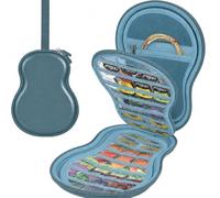 ANKHOH Guitar Pick Case for Fender/for Acoustic/for ChromaCast 63+ Slots | for D'Addario,Hard EVA Shell, Clear Sleeves, Double-Layer Storage for Gigs, Lessons, Home Organization and Travel Green