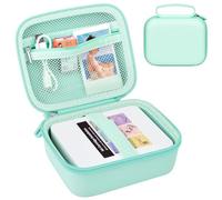 ANKHOH Photo Printer Carrying Case for Nelko PP01/PP03, Hard EVA (Green) | Custom-fit storage for printer, sticky paper and cable; mesh pocket and handle keep supplies organized. Case Only