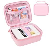 ANKHOH Photo Printer Carrying Case for Nelko PP01/PP03, Hard EVA (Pink) | Custom-fit storage for printer, sticky paper and cable; mesh pocket and handle keep supplies organized. Case Only
