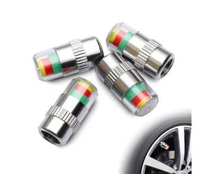 ANKIA 4Pcs 2.2Bar 32PSI Car Tyre Pressure Monitor Valve Stem Caps Sensor Indicator 3 Color Eye Alert