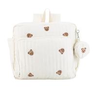 ANKICK Diaper Changing Backpacks Diaper Bag Tote Medium Maternity Travel Bag with Changing Pad Cute Teddy Bear Hospital Bag, White, M, Cute