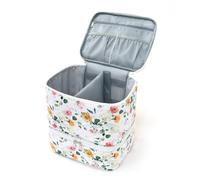 ANKICK Nail Polish Organizer Aesthetic Nail Organizers and Storage, Bow Nail Supplies Kit Organizer Travel Carrying Case for Manicure Tools (2 Layer-Floral A)