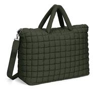 ANKICK Quilted Duffle Bag for Travel, Large Puffer Duffel Weekender Bags Soft Gym Tote, Big Puffy Carry on Luggage Overnight, Olive Green