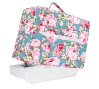ANKICK Sewing Machine Cover,Quilted Boho Floral Fabric Dust Cover with Pocket,Puffer Sewing Accessories and Supplies