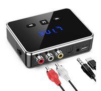 Ankilo Bluetooth 5.4 Audio Receiver for HiFi, Support U-Disk, TF Cards | Bluetooth Transmitter Receiver with Optical/RCA/Aux, Low Latency & HD LED Display, for TV/Speaker/Home Stereo