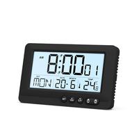 Ankilo Digital Alarm Clock, Travel Alarm Clocks Bedside with Backlit, 12/24H, Calendar, Temperature, Snooze, Battery Operated for Bedroom, Home, Office (Batteries Not Included)