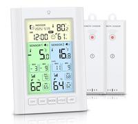 Ankilo Fridge Thermometer, Digital Fridge Freezer Thermometer with Alert, Backlight, Date, Time, Rechargeable, MAX/MIN Record, Refrigerator Thermometer for Kitchen Home Restaurants