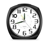 Ankilo Newest Alarm Clocks Bedside, Silent Non Ticking Small Clock, Travel with Snooze & Light, Ascending Beep Sounds, Battery Operated Loud for Bedroom, Office, Desk